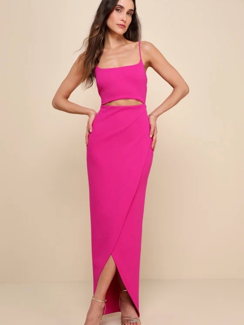 Women’s Hot Pink Cutout Dress